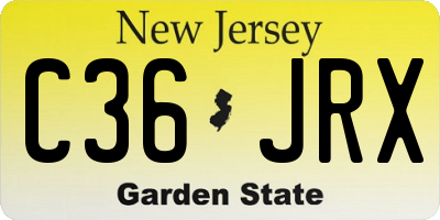 NJ license plate C36JRX