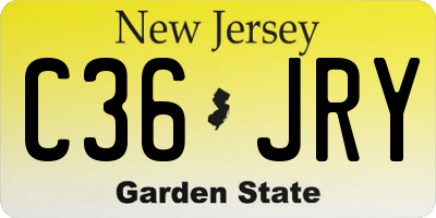 NJ license plate C36JRY