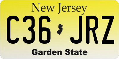 NJ license plate C36JRZ