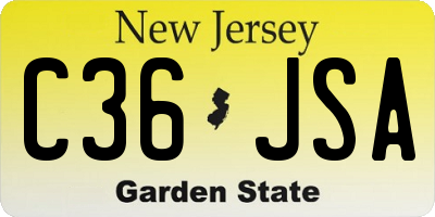 NJ license plate C36JSA