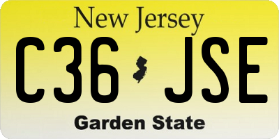 NJ license plate C36JSE