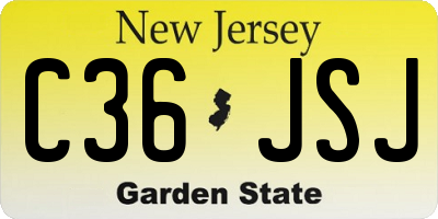 NJ license plate C36JSJ