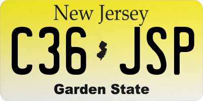 NJ license plate C36JSP