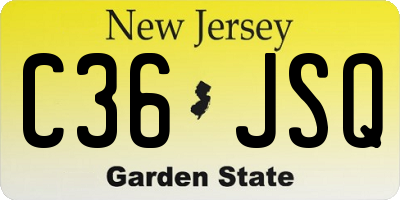 NJ license plate C36JSQ
