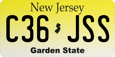 NJ license plate C36JSS