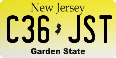 NJ license plate C36JST