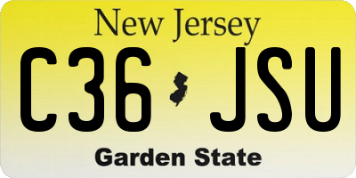 NJ license plate C36JSU