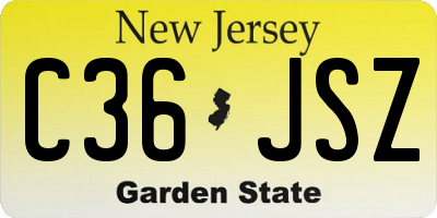 NJ license plate C36JSZ