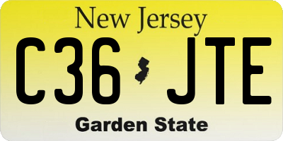 NJ license plate C36JTE