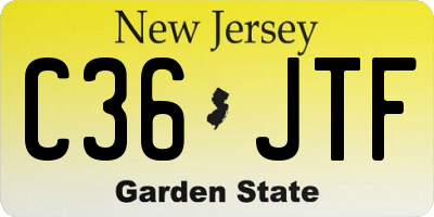 NJ license plate C36JTF