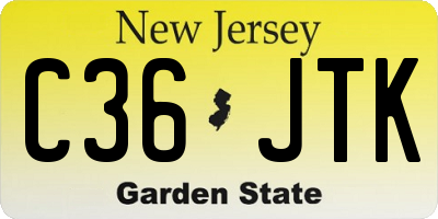 NJ license plate C36JTK
