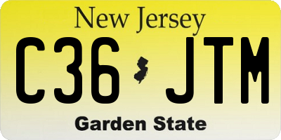 NJ license plate C36JTM