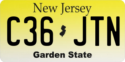 NJ license plate C36JTN