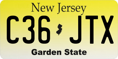 NJ license plate C36JTX