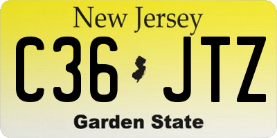 NJ license plate C36JTZ