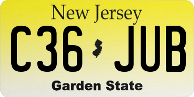 NJ license plate C36JUB