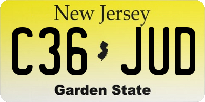 NJ license plate C36JUD