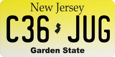 NJ license plate C36JUG