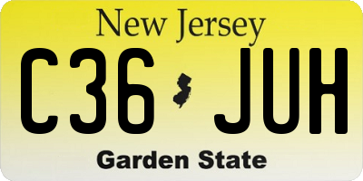 NJ license plate C36JUH