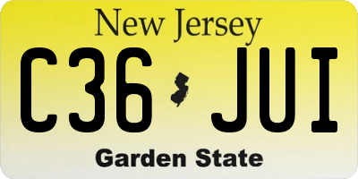 NJ license plate C36JUI