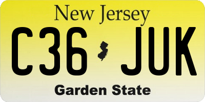 NJ license plate C36JUK