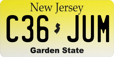 NJ license plate C36JUM