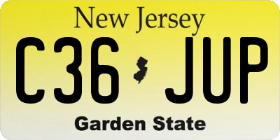 NJ license plate C36JUP