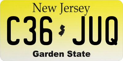 NJ license plate C36JUQ
