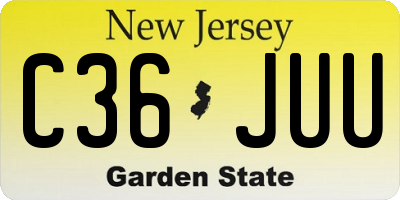 NJ license plate C36JUU