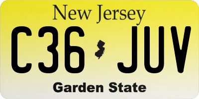 NJ license plate C36JUV