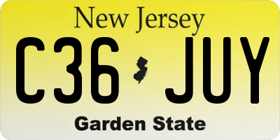 NJ license plate C36JUY