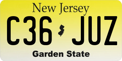 NJ license plate C36JUZ
