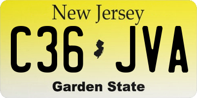 NJ license plate C36JVA