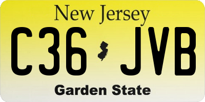 NJ license plate C36JVB