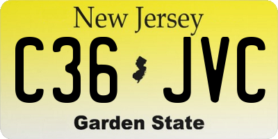 NJ license plate C36JVC