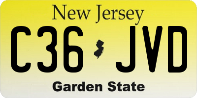 NJ license plate C36JVD