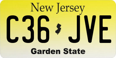 NJ license plate C36JVE