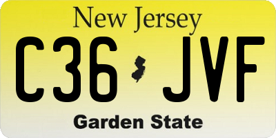 NJ license plate C36JVF