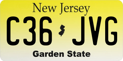 NJ license plate C36JVG