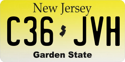 NJ license plate C36JVH