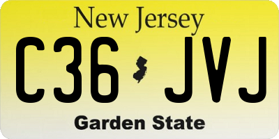 NJ license plate C36JVJ