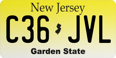 NJ license plate C36JVL