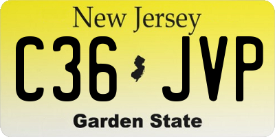 NJ license plate C36JVP