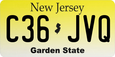 NJ license plate C36JVQ