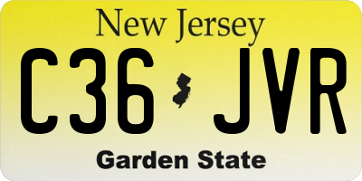 NJ license plate C36JVR