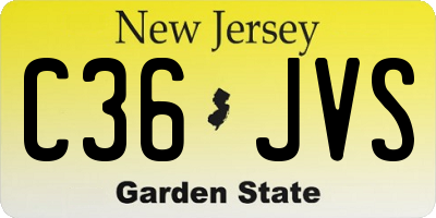 NJ license plate C36JVS