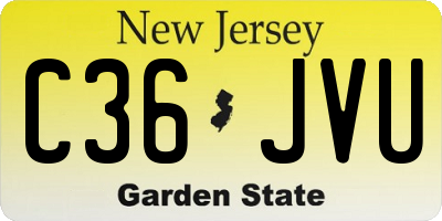 NJ license plate C36JVU