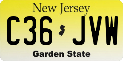 NJ license plate C36JVW