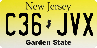 NJ license plate C36JVX