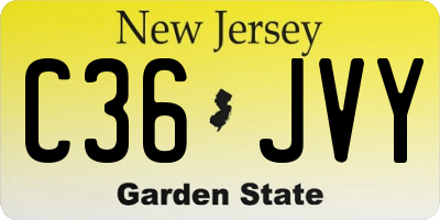 NJ license plate C36JVY